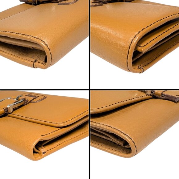 Talbots Leather Tan Camel Folding Soho Flap Wallet Checkbook Coin ID - Picture 5 of 11